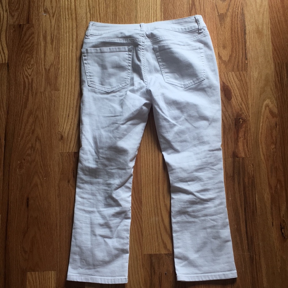 White Ripped Capris - Picture 2 of 2